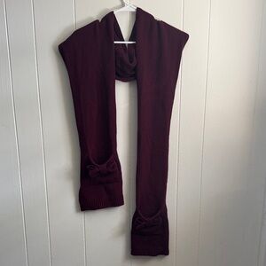 Kate Spade Burgundy Half-Bow Knit Scarf